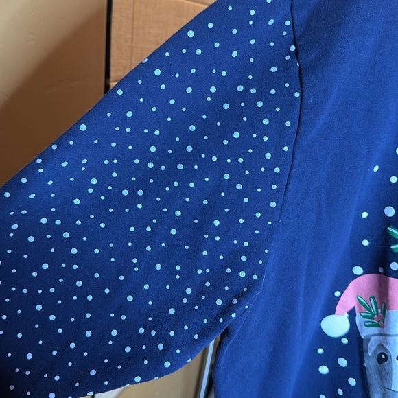 Happy Holidays Merry Slothmas Christmas Navy Blue Sweatshirt Size 2XL - Picture 5 of 6